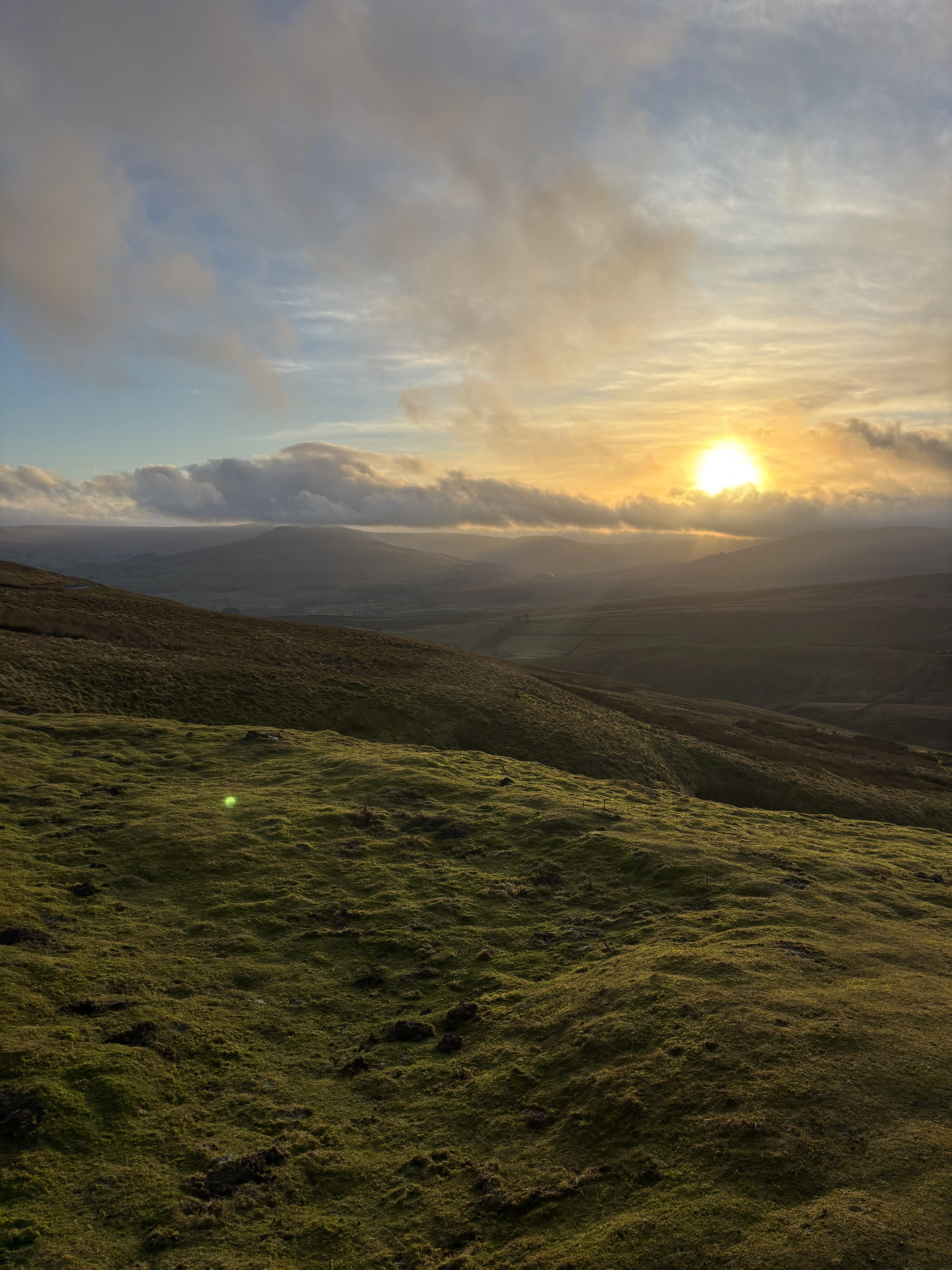 The high Yorkshire Dales at sunset on a private scenic transfer